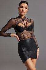 Load image into Gallery viewer, Hatsie Lace Long Sleeve Jumpsuit