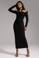 Load image into Gallery viewer, Lave Long Sleeves Hollow Out Bandage Maxi Dress