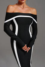 Load image into Gallery viewer, Hilda Off-the-Shoulder Long Sleeve Maxi Dress