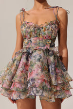 Load image into Gallery viewer, Hester Sleeveless V-Neck Lacing Flounce Mini Dress