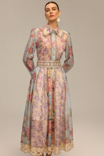 Load image into Gallery viewer, Ruby Long Sleeve Floral Printed Lace Top And Skirt Two-Piece Set
