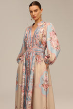 Load image into Gallery viewer, Dorte Long Sleeve Floral Printed Maxi Dress