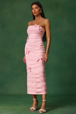 Load image into Gallery viewer, Gayu Sleeveless Bow Wrinkles Midi Dress