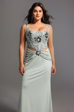Load image into Gallery viewer, Valery Diamond Fishtail Maxi Dress