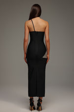 Load image into Gallery viewer, Roanna One Shoulder Sleeveless Tassels Bandage Maxi Dress