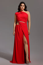 Load image into Gallery viewer, Xlyia High Slit Hollowed-out Maxi Dress