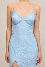 Load image into Gallery viewer, Lace Spaghetti-Strap Floor-Length Dress