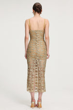 Load image into Gallery viewer, Floral crochet cutout mini dress