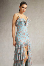 Load image into Gallery viewer, Haliy Floral Print Ruffle Maxi Dress