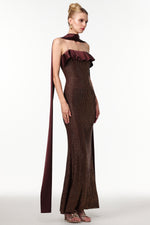 Load image into Gallery viewer, Zainab Elegant Contour Rhinestone Knit Maxi Dress