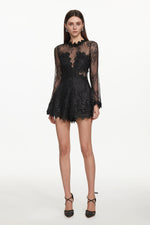Load image into Gallery viewer, Willa Elegant Contour Long Sleeve Lace Romper