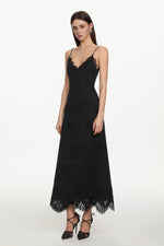 Load image into Gallery viewer, Gema Classic Contour V Neck Sleeveless Lace Maxi Dress