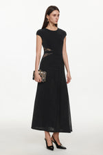 Load image into Gallery viewer, Viaua Chic Contour Sleeveless Cut Out Lace Knit Maxi Dress