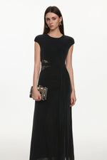 Load image into Gallery viewer, Viaua Chic Contour Sleeveless Cut Out Lace Knit Maxi Dress