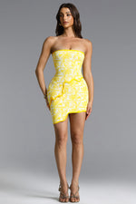 Load image into Gallery viewer, Trinaco Chic Contour Scalloped Print Pink Bandage Top and Skirt Set