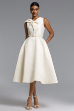 Load image into Gallery viewer, Fallon Elegant Tailored Sleeveless Bow Detailed Woven Maxi Dress