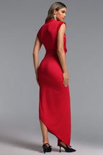 Load image into Gallery viewer, Elin Chic Contour V Neck Twisted High Slit Knit Maxi Dress