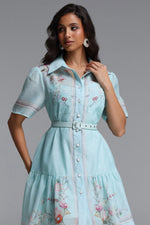 Load image into Gallery viewer, Nikuna Resort Flowy Short Sleeve Floral Print Woven Mini Dress