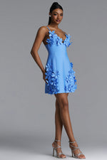 Load image into Gallery viewer, Valentina Elegant Contour V Neck Floral Bandage Mini Dress