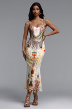 Load image into Gallery viewer, Xapana Resort Contour Sleeveless Mesh Maxi Dress
