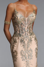 Load image into Gallery viewer, Miriam Elegant Contour V Neck Sequin Maxi Dress
