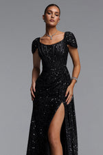 Load image into Gallery viewer, Ilia Glamorous Contour Ruched Sequin Maxi Dress