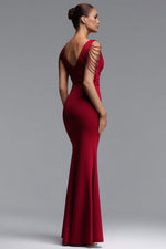 Load image into Gallery viewer, Mercy Romantic Contour V Neck Pleated Floral Maxi Dress