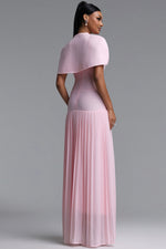 Load image into Gallery viewer, Devere Elegant Sophisticated Cape Style Pleated Bandge Maxi Dress