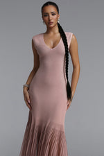 Load image into Gallery viewer, Sucia Elegant Cinched V Neck Sleeveless Knit Maxi Dress