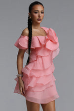 Load image into Gallery viewer, Juhly Chic Flowy Sleeveless Floral Ruffle Tiered Tulle Mini Dress