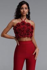 Load image into Gallery viewer, Ferean Stylish Halter Floral Mini Top And Slim Bandage Pants Two-Piece Set