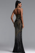 Load image into Gallery viewer, Zelda Gorgeous Halter Sleeveless Rhinestone Stretch Knit Maxi Dress