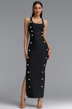 Load image into Gallery viewer, Giacinta Halter Bandage Maxi Dress - Black