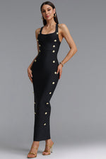Load image into Gallery viewer, Giacinta Halter Bandage Maxi Dress - Black