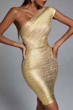 Load image into Gallery viewer, Lika Metallic Mini Cocktail Dress - Bellabarnett