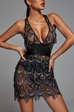 Load image into Gallery viewer, Louisa Mini Dress - Black - Bellabarnett