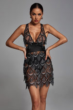Load image into Gallery viewer, Louisa Mini Dress - Black - Bellabarnett