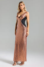 Load image into Gallery viewer, Winifred V Neck Sequins Maxi Dress