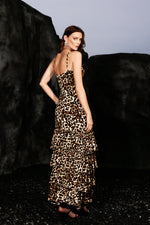 Load image into Gallery viewer, Zambezi Deep-V Sleeveless Ruffled Backless Maxi Dress