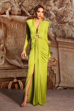 Load image into Gallery viewer, Naomi V-neck Long Sleeves Maxi Dress