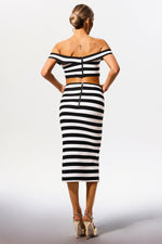 Load image into Gallery viewer, Martha Off-the-Shoulder Hollow Out Slit Bandage Midi Two-Piece Set