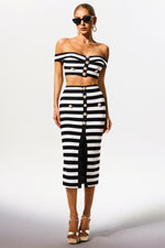 Load image into Gallery viewer, Martha Off-the-Shoulder Hollow Out Slit Bandage Midi Two-Piece Set