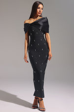 Load image into Gallery viewer, Palez Sleeveless One Shoulder Diamond Bow Bandage Maxi Dress
