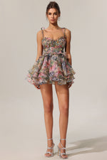 Load image into Gallery viewer, Hester Sleeveless V-Neck Lacing Flounce Mini Dress