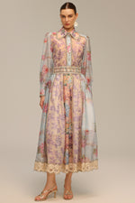 Load image into Gallery viewer, Ruby Long Sleeve Floral Printed Lace Top And Skirt Two-Piece Set