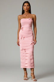 Gayu Sleeveless Bow Wrinkles Midi Dress