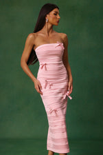Load image into Gallery viewer, Gayu Sleeveless Bow Wrinkles Midi Dress