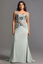 Load image into Gallery viewer, Valery Diamond Fishtail Maxi Dress