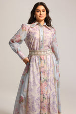 Load image into Gallery viewer, Ruby Long Sleeve Floral Printed Lace Top And Skirt Two-Piece Set