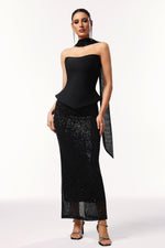Load image into Gallery viewer, Kale Sleeveless Ribbon Sequins Bandage Maxi Two-Piece Set